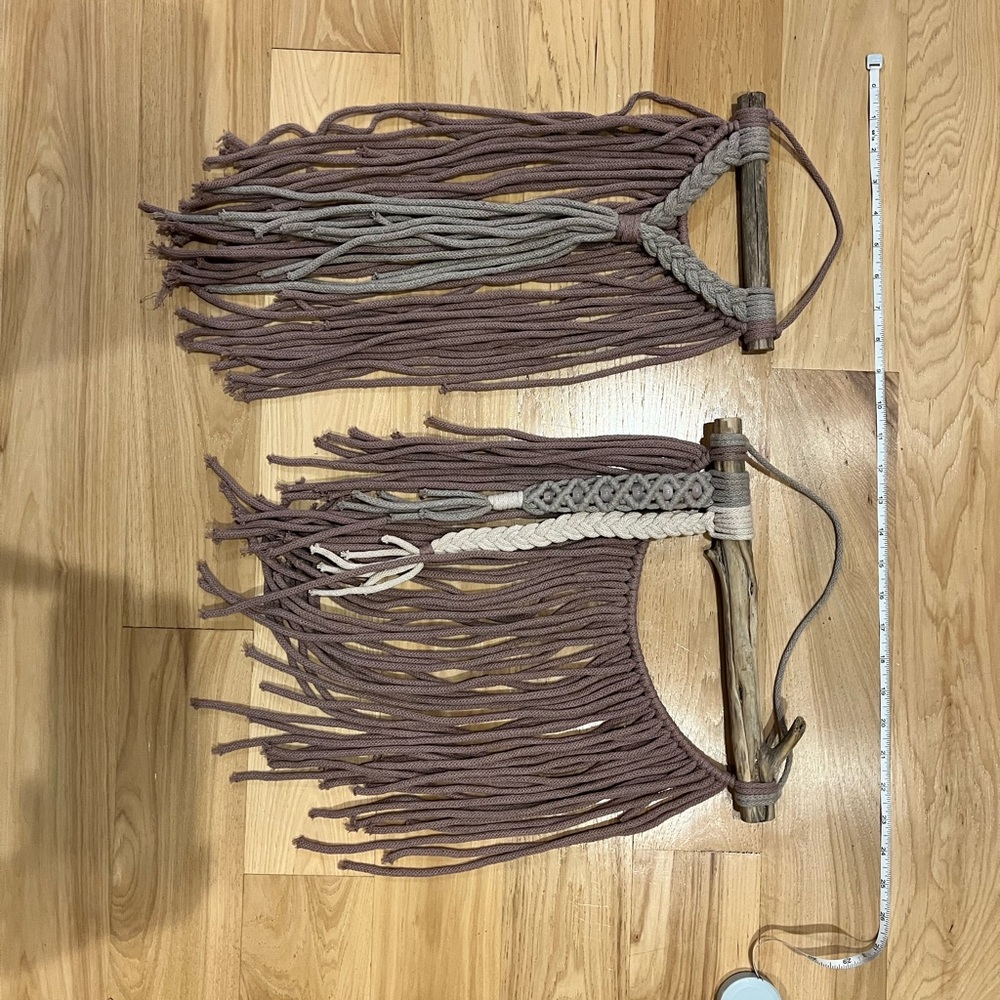 2 macramé hangings